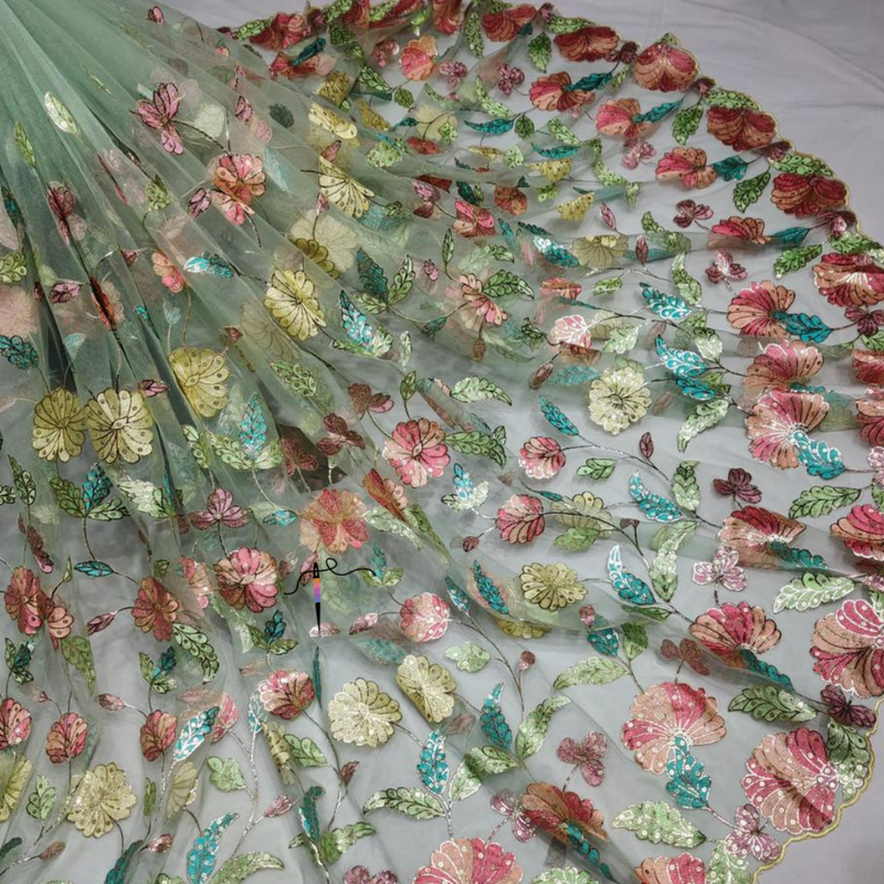 Nett Scallop Embroideries , Width : 56''