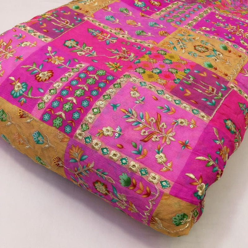 Pure Chinon Chiffon Embroideries 44"