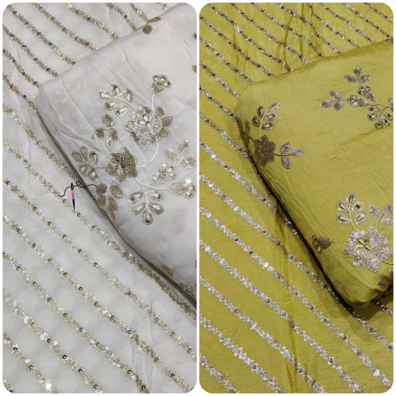 Pure chinon chiffon Embroideries 44” Combinations