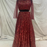 Sequin Tassles on fur nett, 58”
