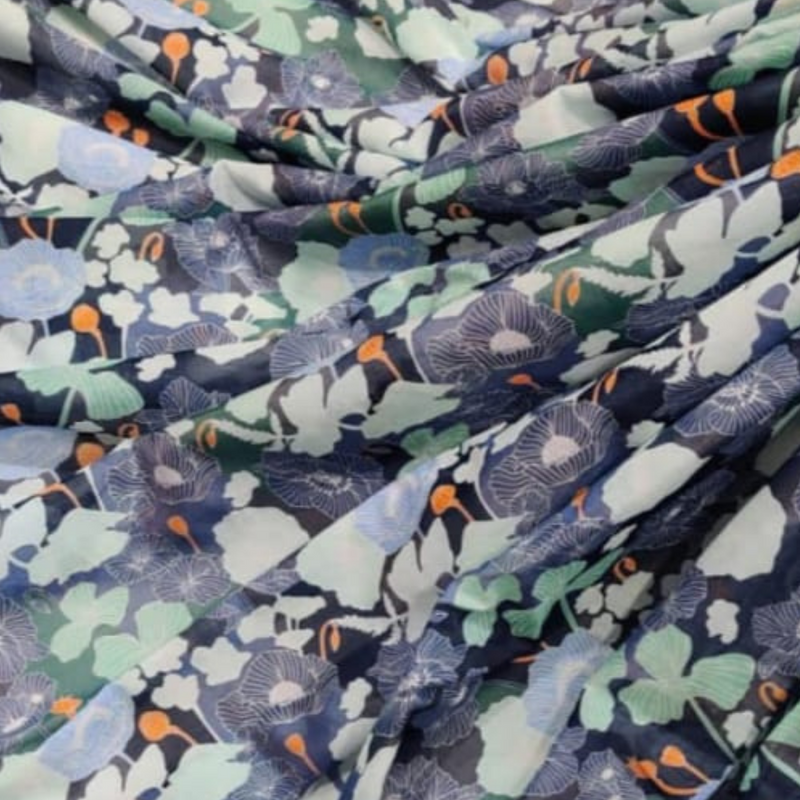 Pure Silk Chanderi , Width : 44"
