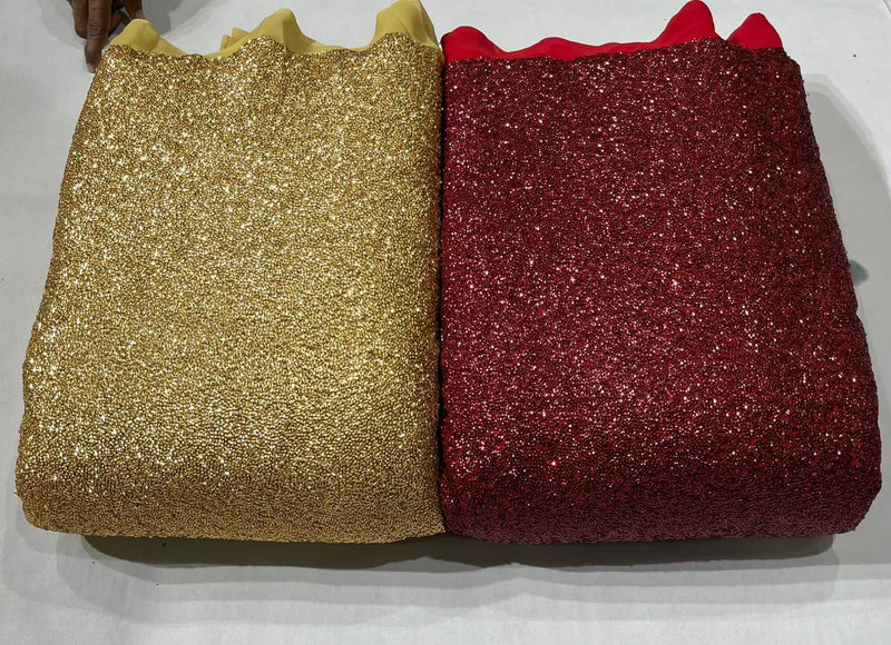 Georgette Khichdi Sequin and Georgette Sequin Plain Combinations